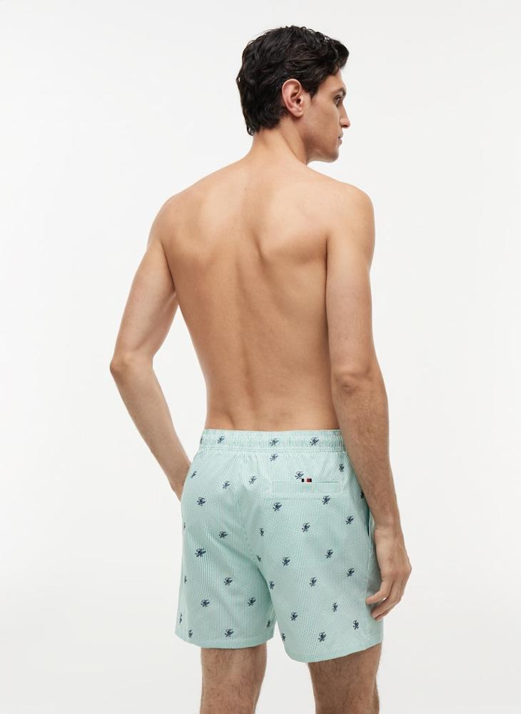 TOMMY HILFIGER Ithaca Embroidery Mid Length Swim Shorts - Image 2